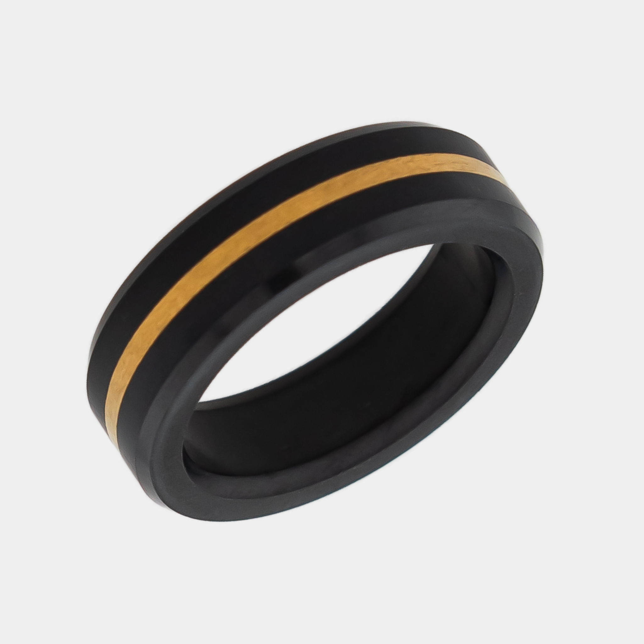 ARES - 6mm - Size 6 - Matte Finish 24k Yellow Gold Inlay - SHIPS WITHIN 2 BUSINESS DAYS (Copy)