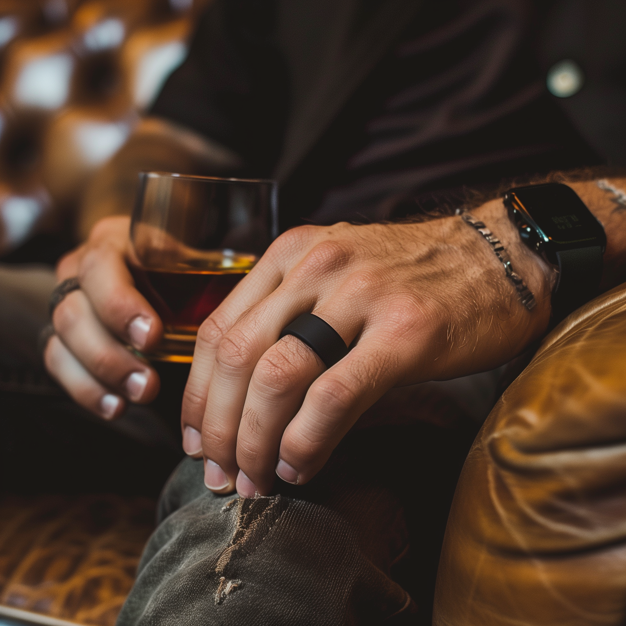 The Apollo - 8MM Domed Silicone Ring - Elysium Black Diamond