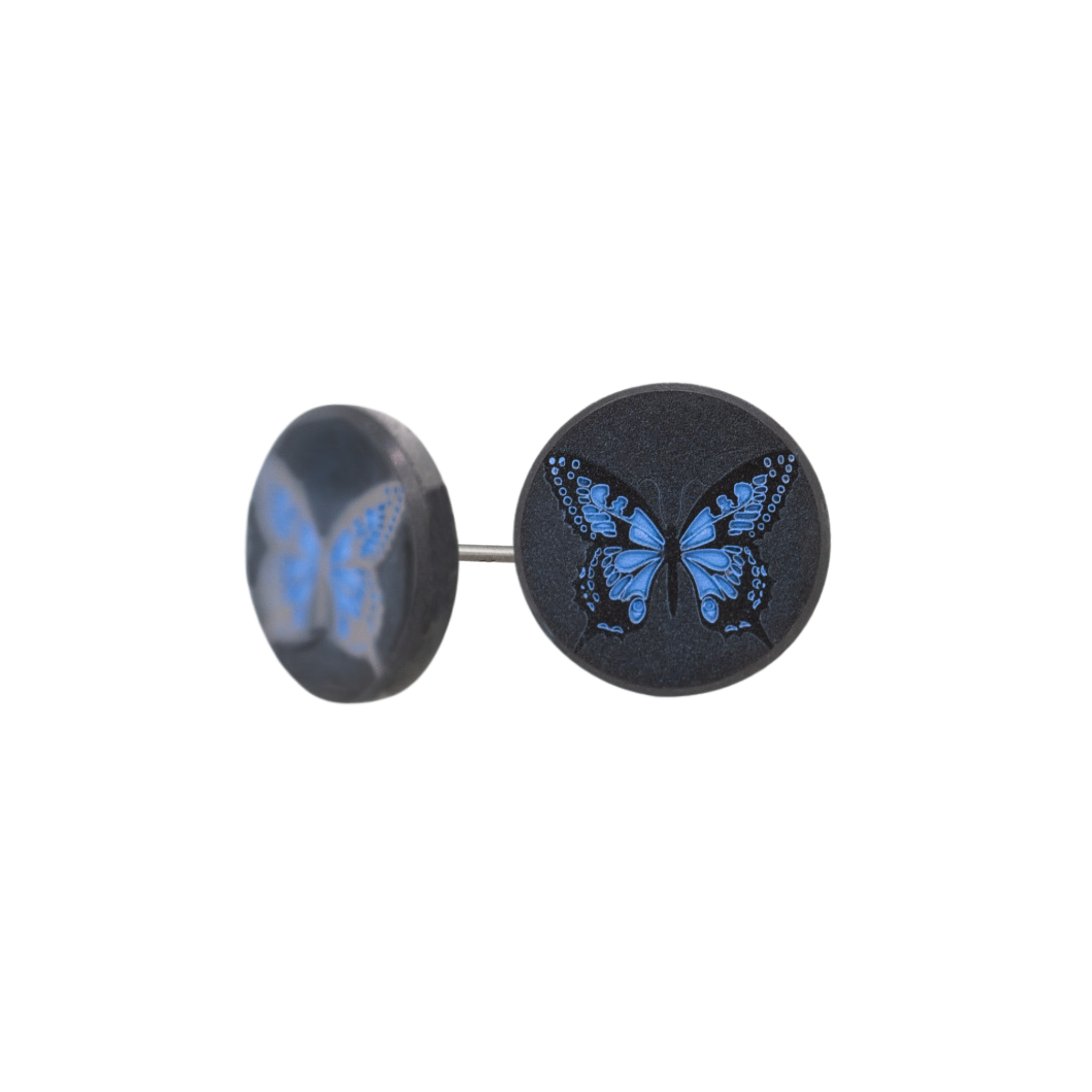 Solid Black Diamond Butterfly Earrings - Lady Elysium