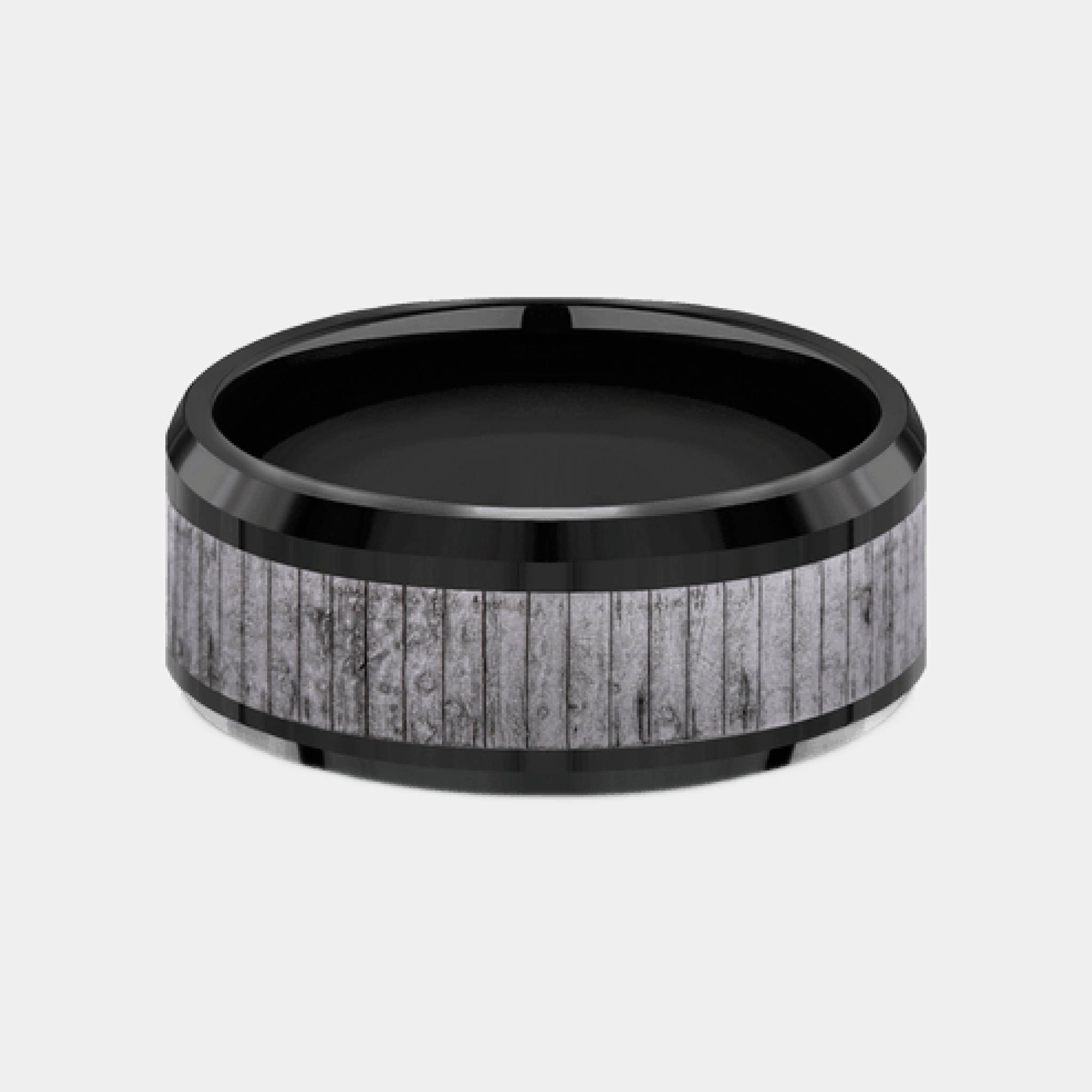 Men's Wedding Band | The Alder | Tantalum Grey with Black Titanium | Elysium