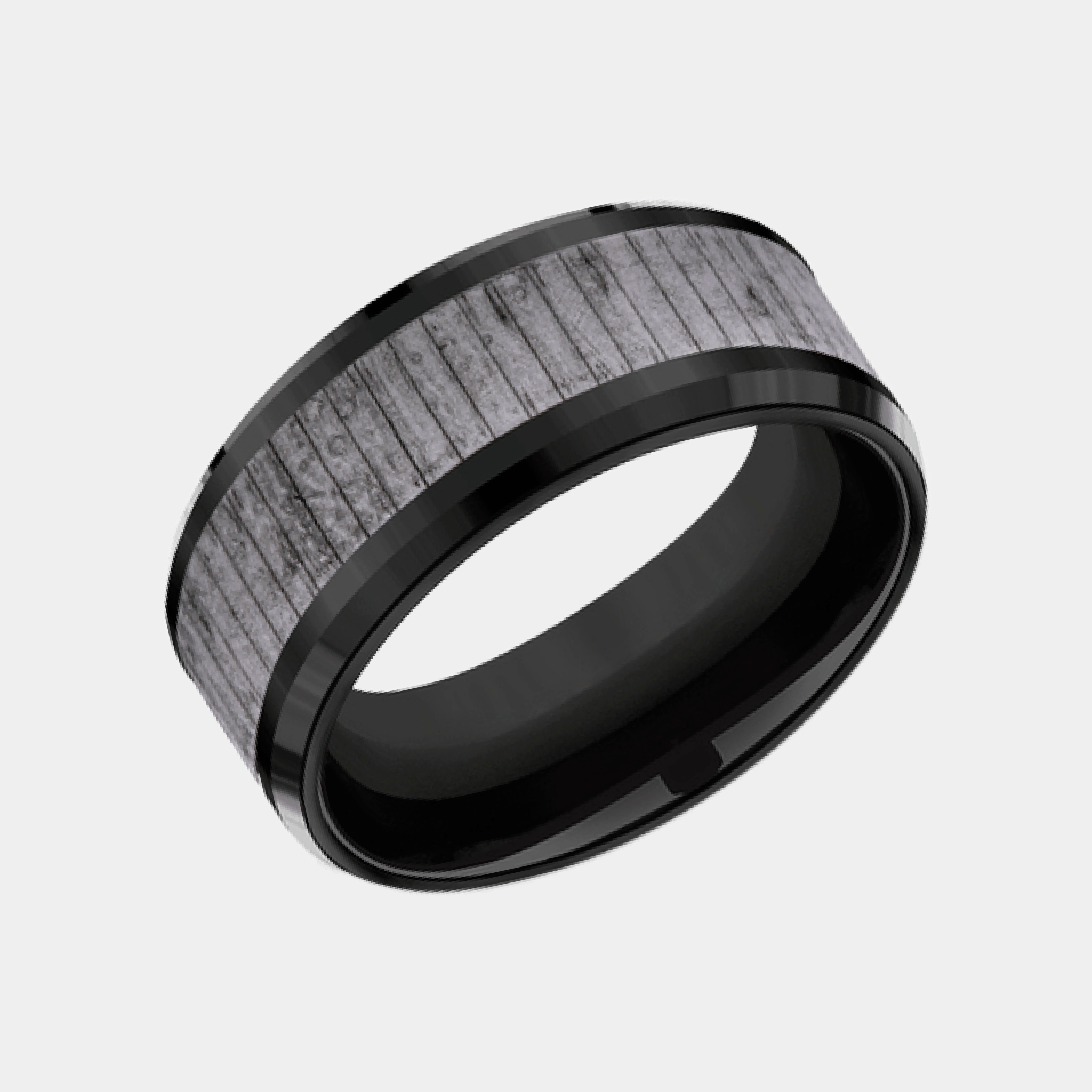 Men's Wedding Band | The Alder | Tantalum Grey with Black Titanium | Elysium