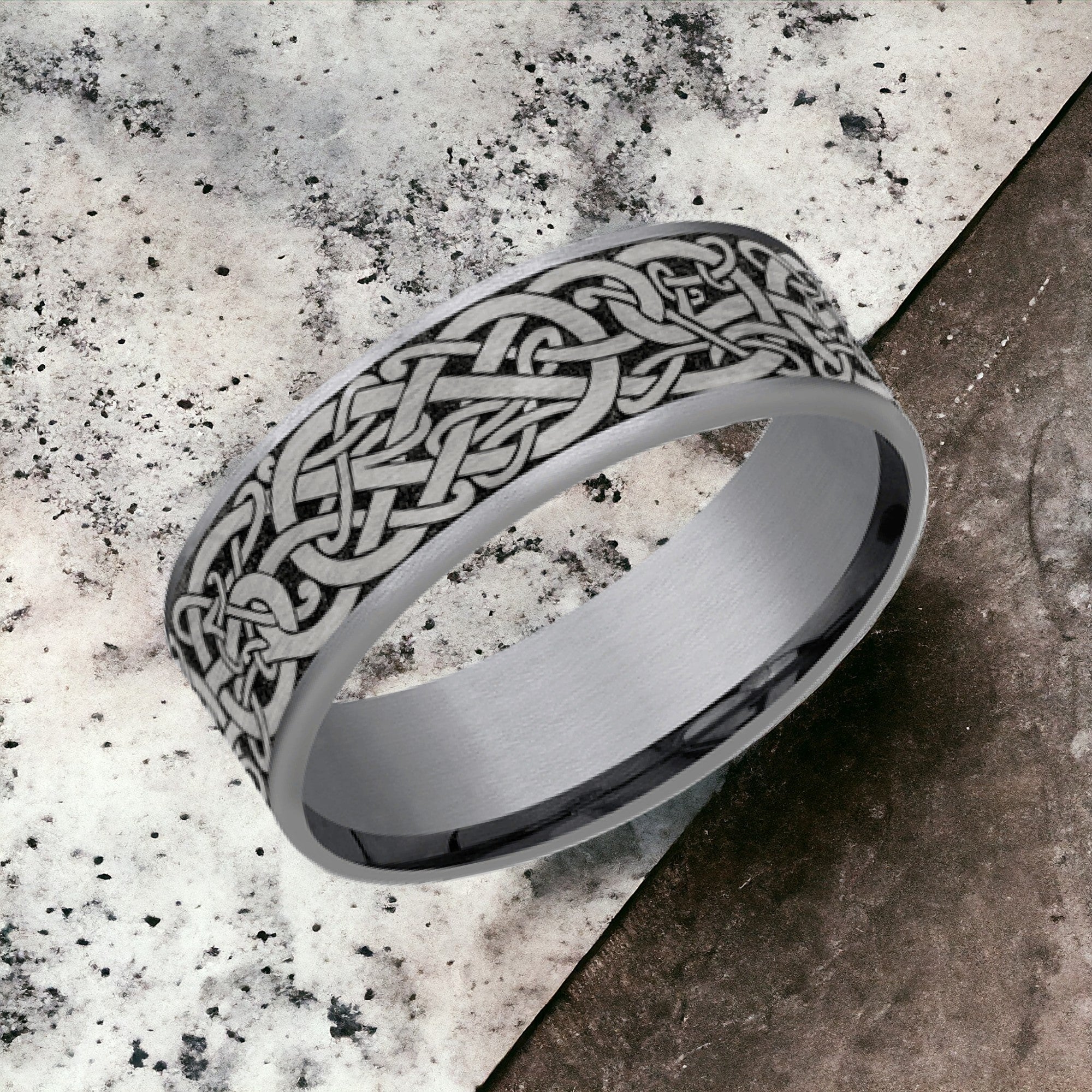 Men's Wedding Band | The Bergen | Tantalum Grey with Black Titanium | Elysium