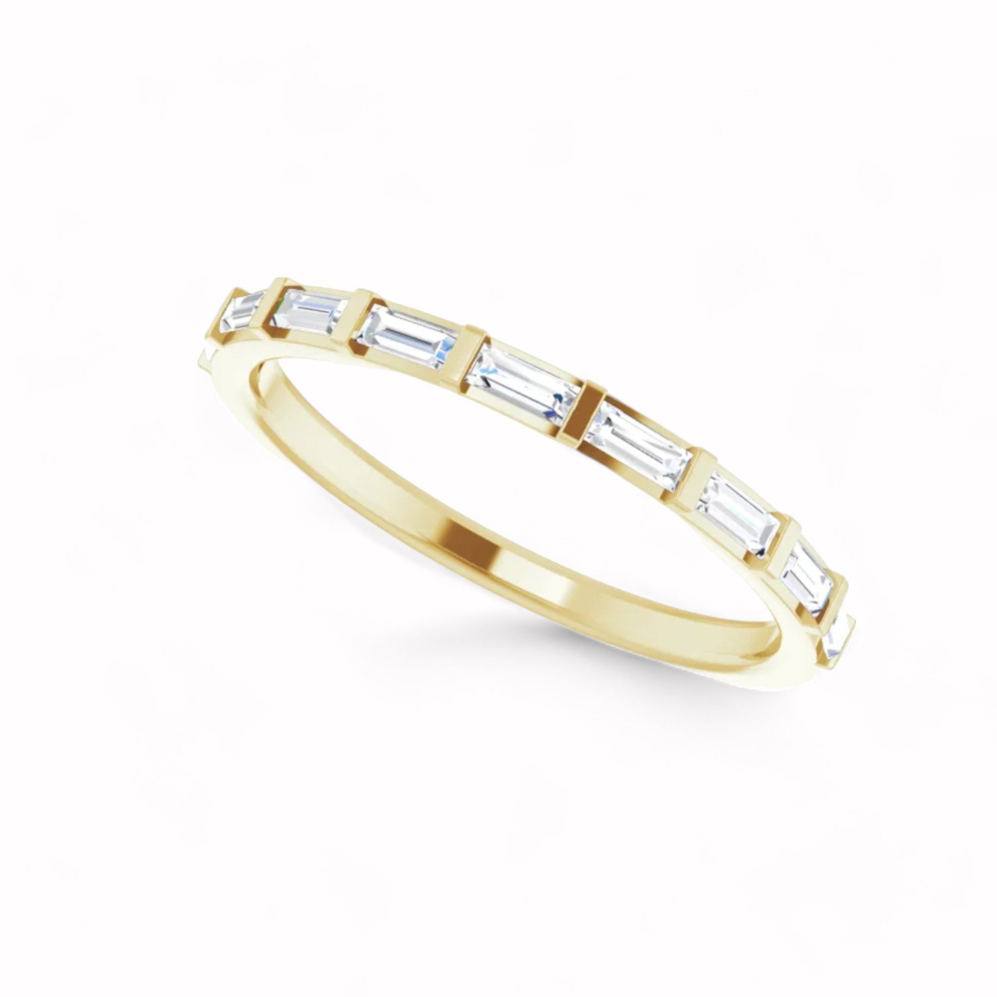 Black Diamond - Women’s Ring - CLIO - 14K Yellow Gold - 1/4 CTW Baguette Diamond Anniversary Band - Lady Elysium Black Diamond