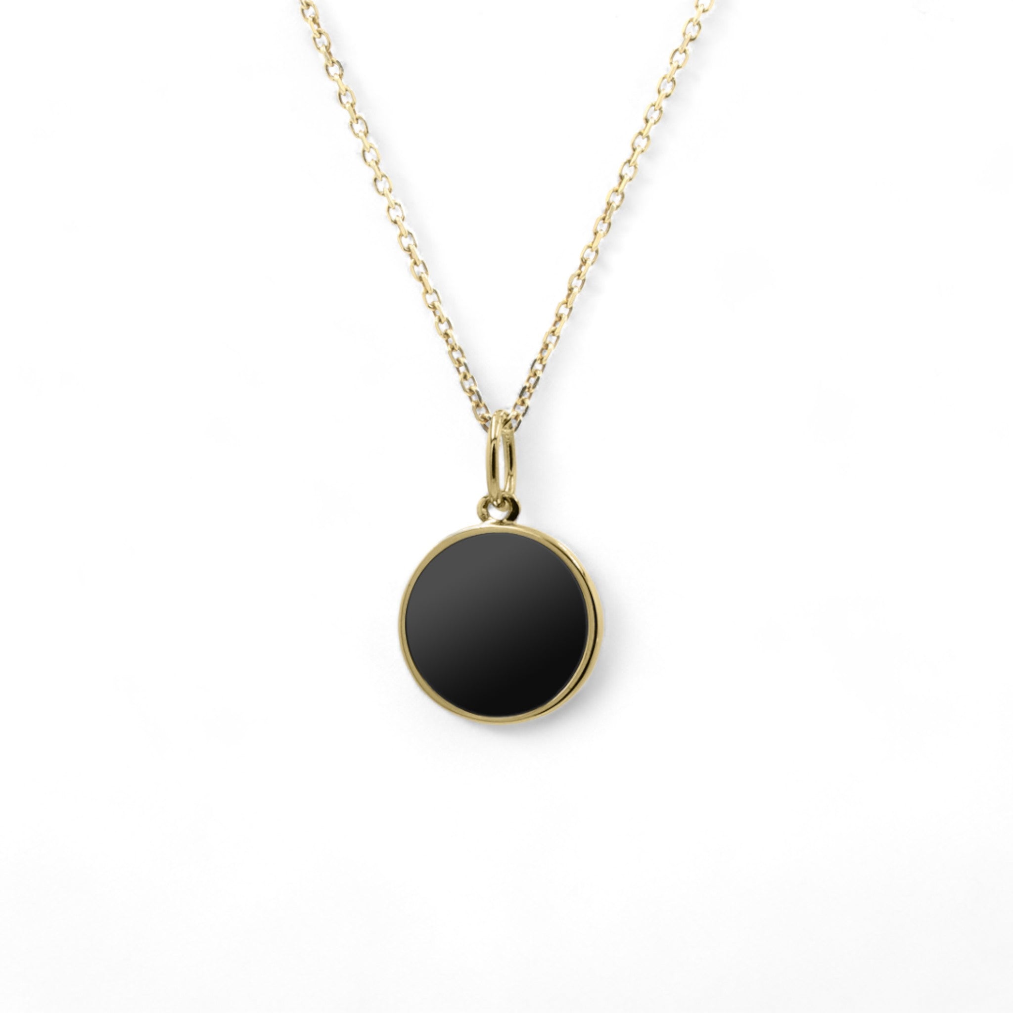 Black Diamond - Women’s 11MM Pendant Necklace - 14K Yellow Gold - Lady Elysium Black Diamond