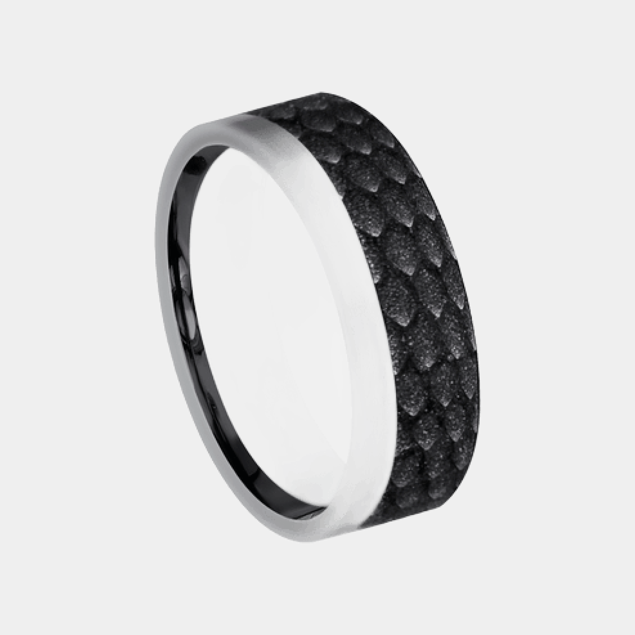 Men's Wedding Band | The Talon | Tantalum Grey with Black Titanium | Elysium