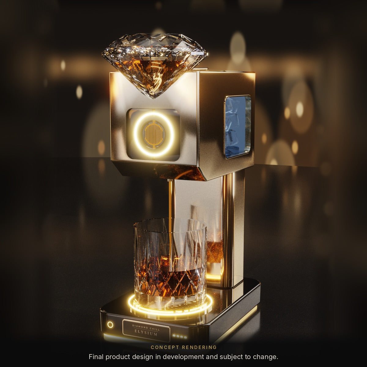 Diamond Chill Founder's Edition concept rendering, design in gold